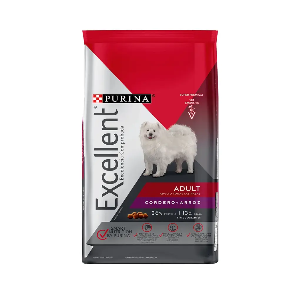 [PE-AD-CDRO-4KG] Purina Excellent Alimento Seco para Perro Adulto Todas las Razas Receta Cordero 4 kg