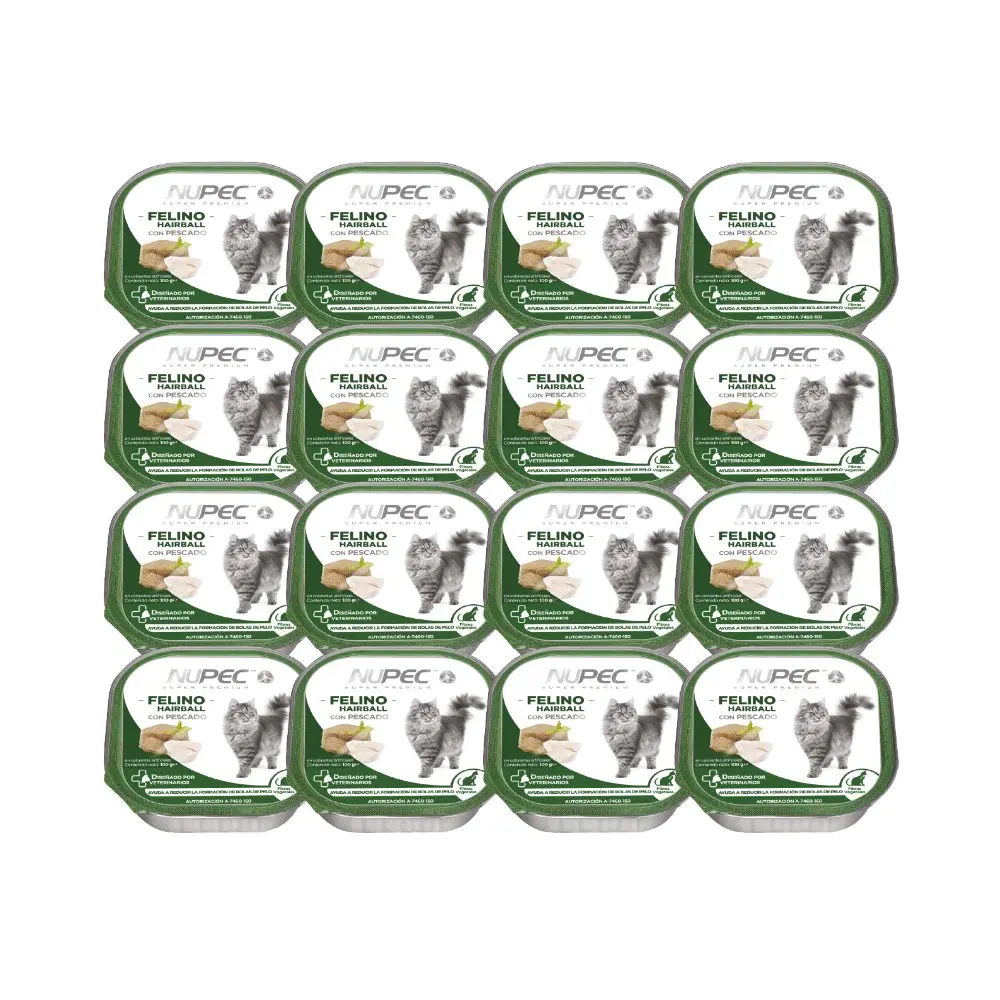 Nupec Alimento Humedo Hairball para Gato Adulto Super Kit 16 Latas