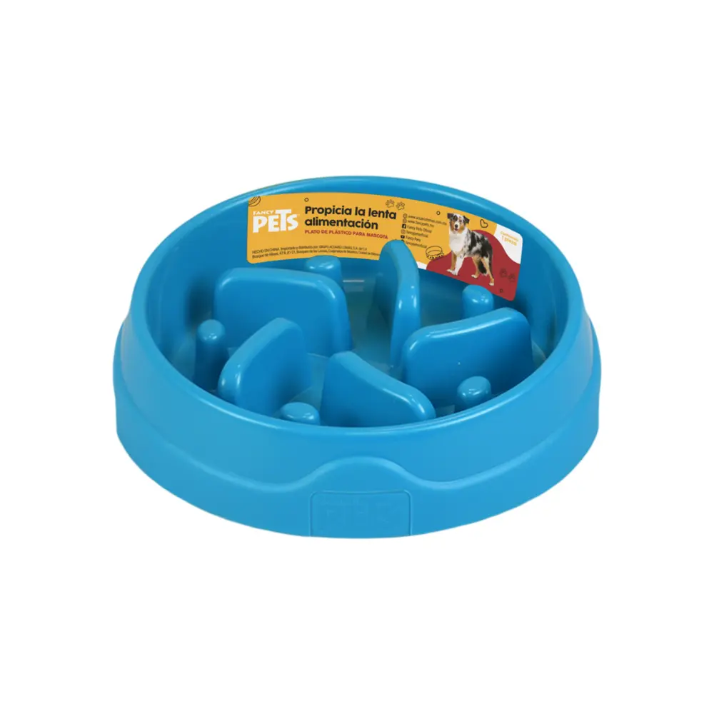 Fancy Pets Plato de Plastico Alimentacion Lenta para Perro y Gato Grande