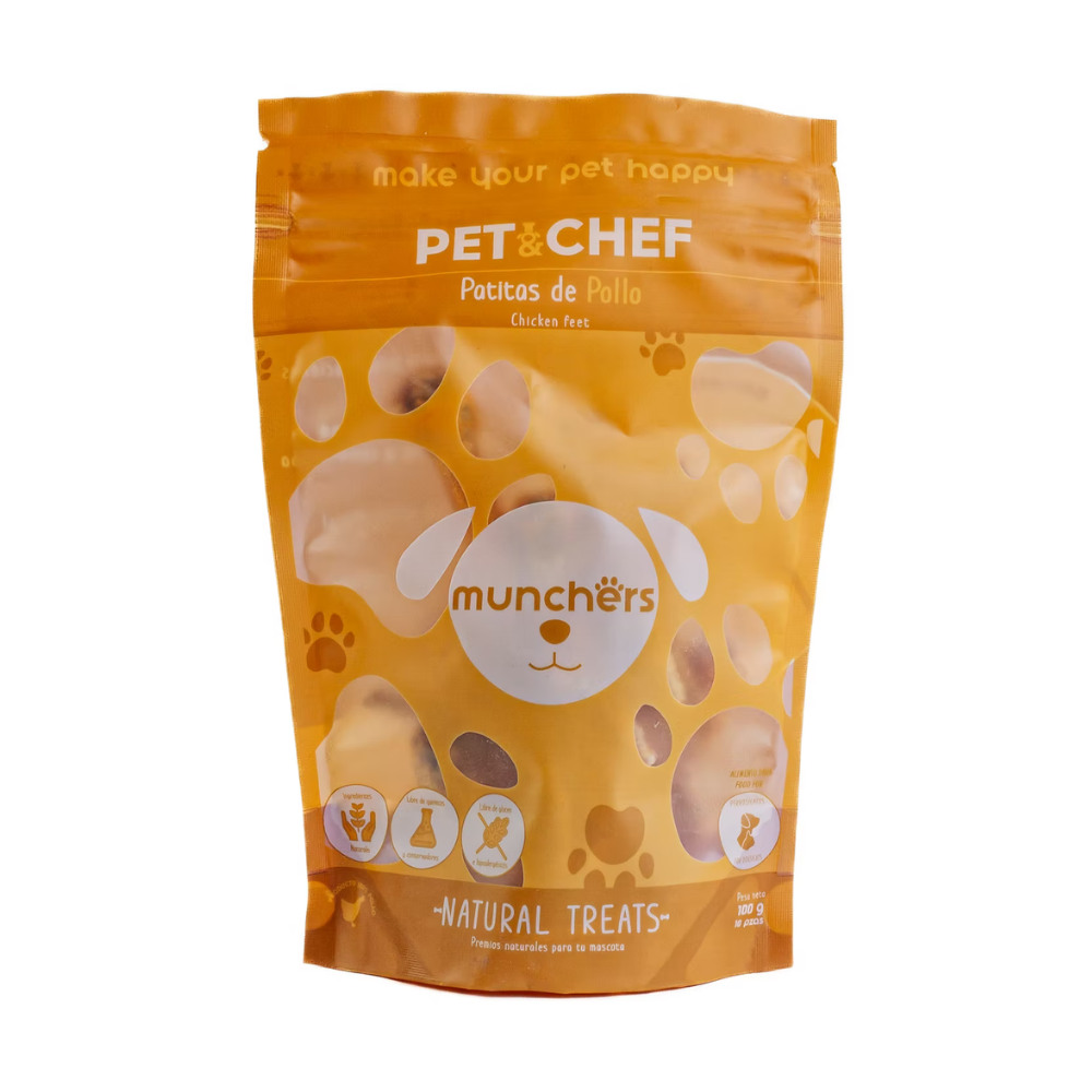Pet N Chef Premios para Perro y Gato Receta Patas de Pollo 100 g