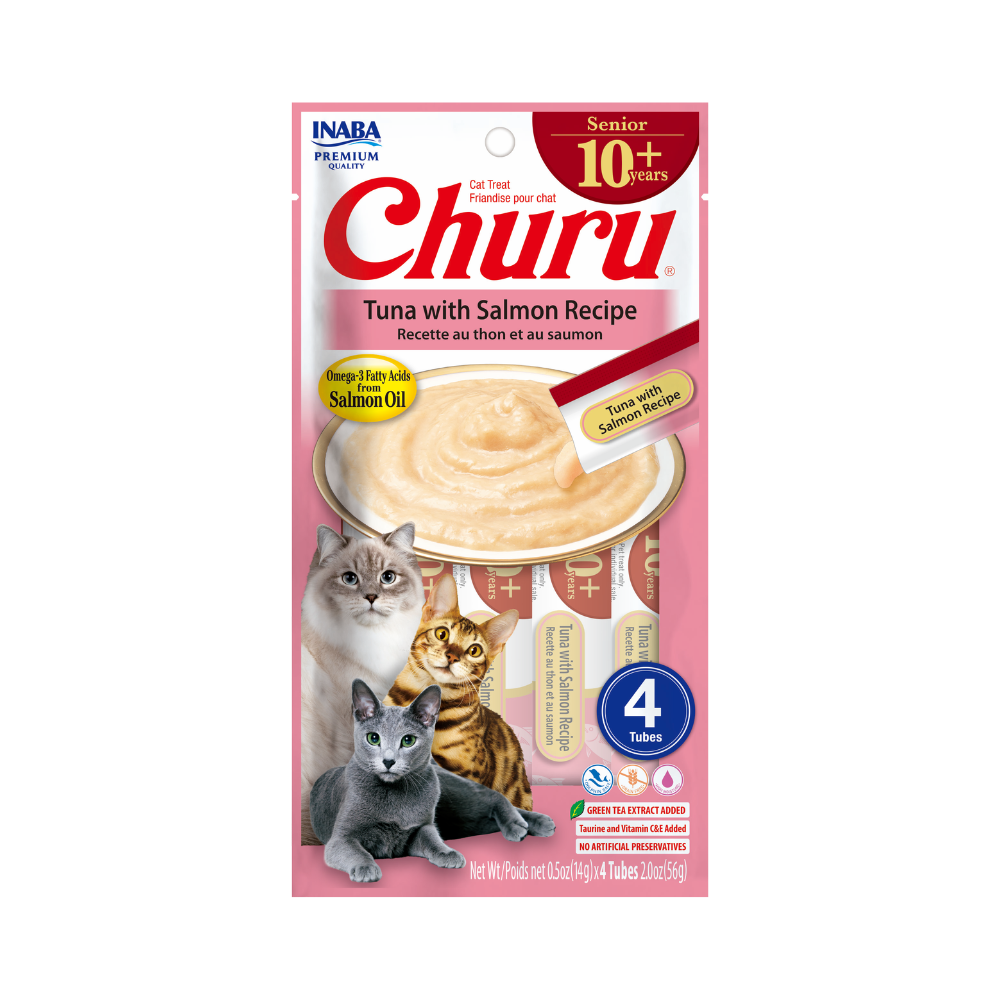 [IB-CHURU-SE-ATSM-BLSA-56G] Inaba Churu Premios para Gato Senior Receta Atun y Salmon Bolsa 56 g