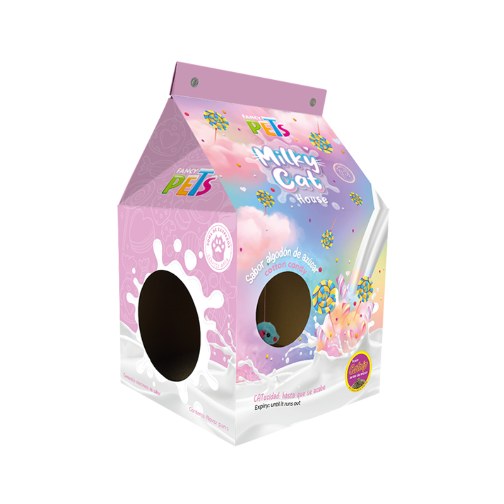 Fancy Pets Casa de Carton con Rascador para Gato Algodon de Azucar