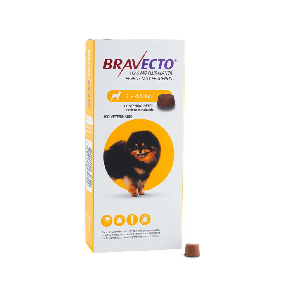 Bravecto Tableta Desparasitante para Perro de 2 a 4.5 kg