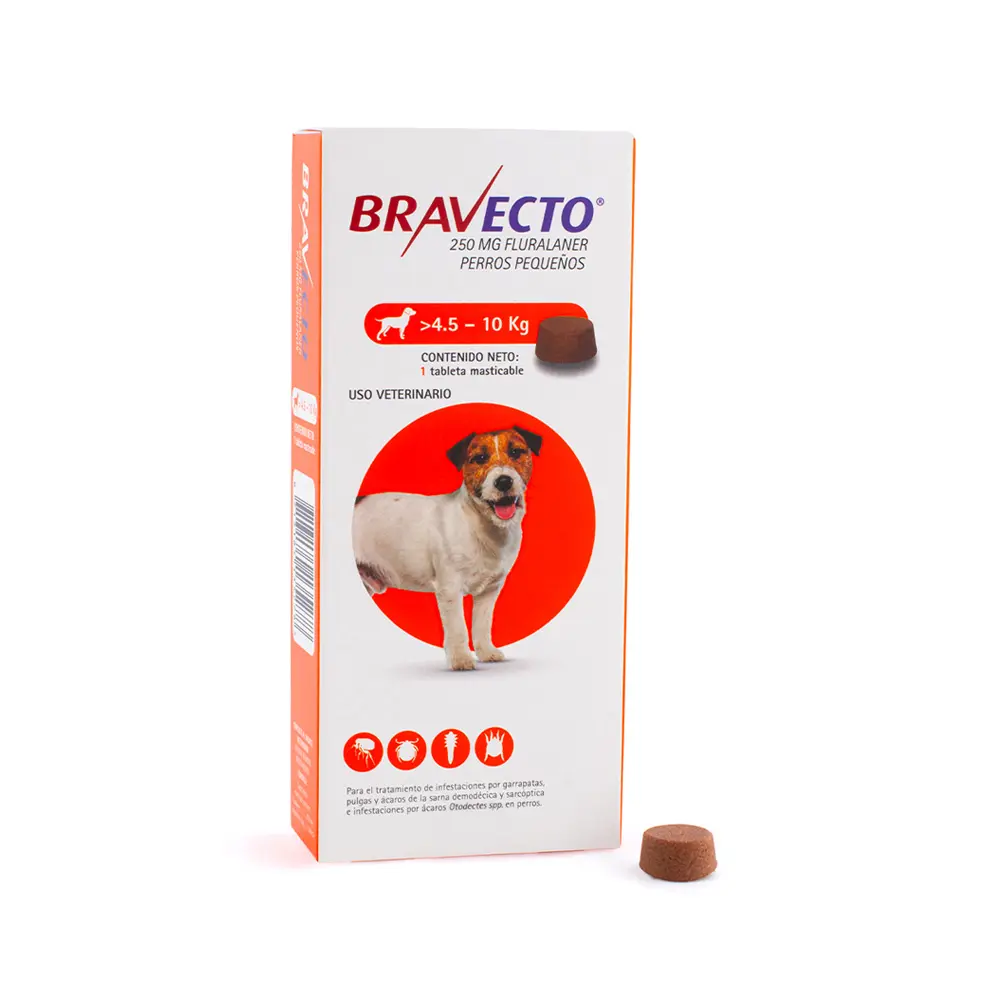 [BV-4.5/10KG] Bravecto Tableta Desparasitante para Perro de 4.5 a 10 kg