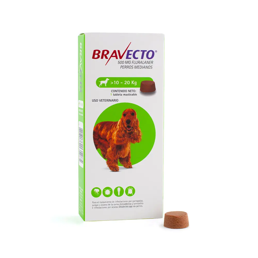 [BV-10/20KG] Bravecto Tableta Desparasitante para Perro de 10 a 20 kg