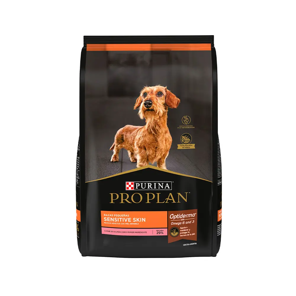 Pro Plan Alimento Seco Sensitive Skin para Perro Adulto Raza Pequeña Receta Salmon 3 kg