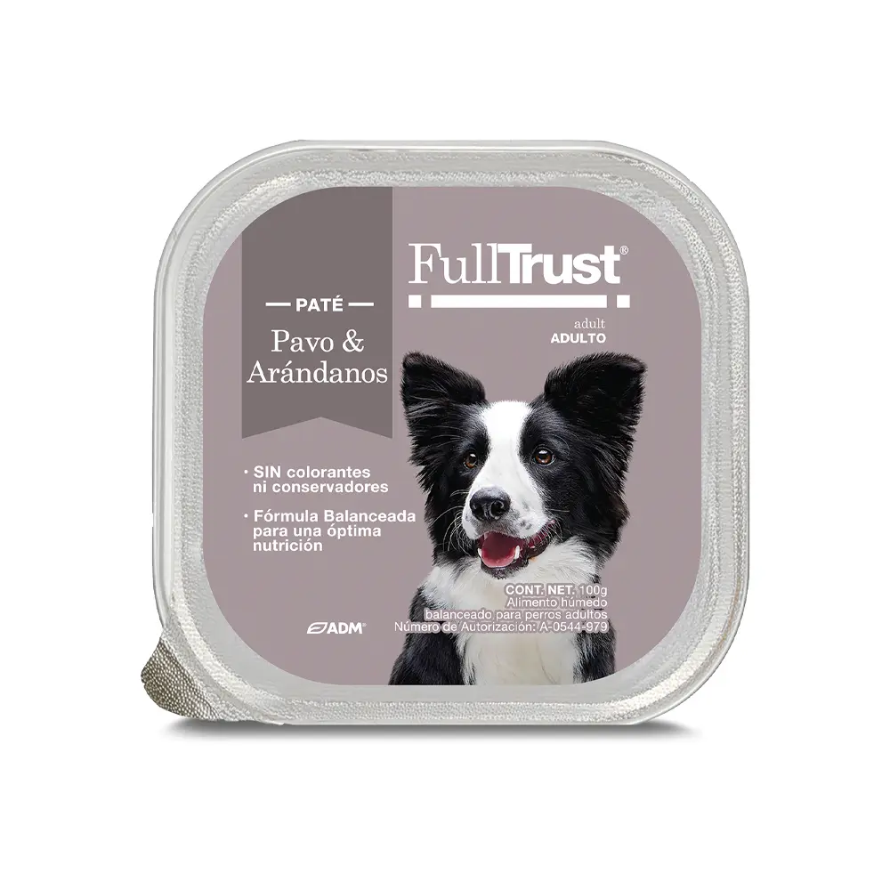[FT-HM-AD-PA-100G] FullTrust Alimento Humedo para Perro Adulto Receta Pavo y Arandanos 100 g