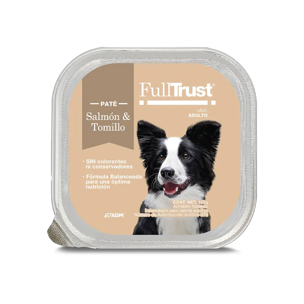 [FT-HM-AD-ST-100G] FullTrust Alimento Humedo para Perro Adulto Receta Salmon y Tomillo 100 g