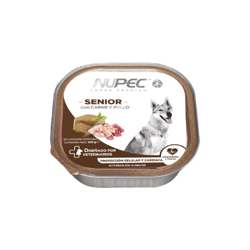[NP-HM-SE-LATA-100G] Nupec Alimento Humedo para Perro Senior Lata 100 g