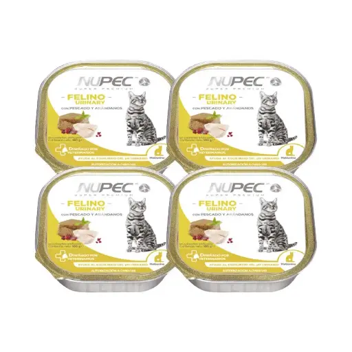 [NP-FE-HM-UR-KIT-4LATAS] Nupec Alimento Humedo Urinary para Gato Adulto Kit 4 Latas