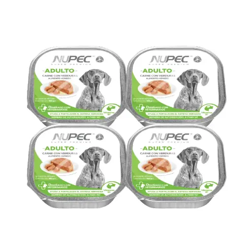 [NP-HM-AD-KIT-4LATAS] Nupec Alimento Humedo para Perro Adulto Kit 4 Latas